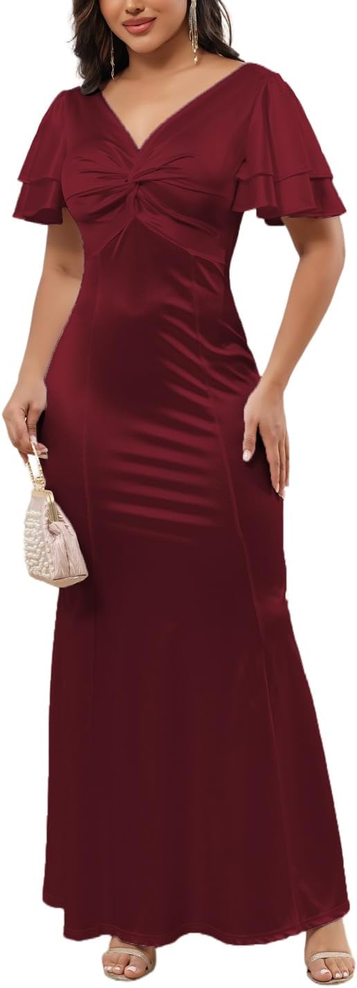 LightlyKiss Women's Bodycon Wedding Guest Dress Formal Cocktail Party Evening Gown